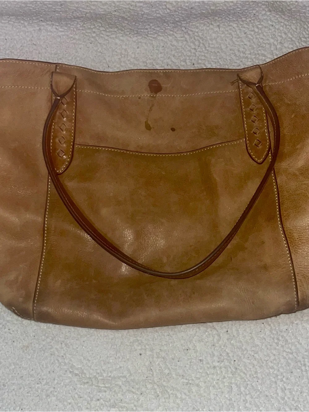 Frye Brown Leather Hobo Tote with Braided Strap Detail